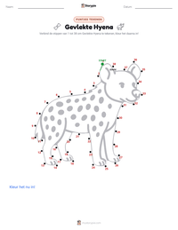 Gevlekte Hyena afdrukbare werkblad voorbeeld
