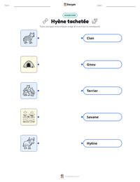 Aperçu de la feuille de travail imprimable Hyène tachetée