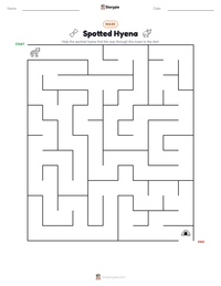 Spotted Hyena printable worksheet preview