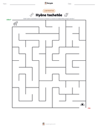 Aperçu de la feuille de travail imprimable Hyène tachetée