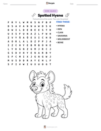 Spotted Hyena printable worksheet preview