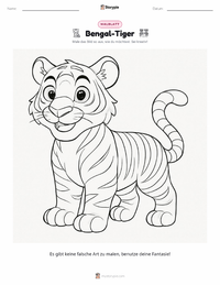 Bengalischer Tiger Malvorlage für Kinder