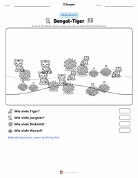 Bengalischer Tiger druckbare Arbeitsblatt Vorschau