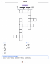 Bengal Tiger printable worksheet preview