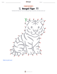 Bengalischer Tiger druckbare Arbeitsblatt Vorschau