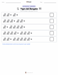 Anteprima della scheda stampabile di Tigre del Bengala