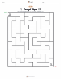 Bengal Tiger printable worksheet preview