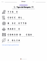 Anteprima della scheda stampabile di Tigre del Bengala