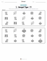 Bengal Tiger printable worksheet preview
