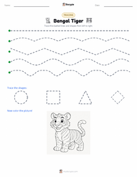 Bengal Tiger printable worksheet preview