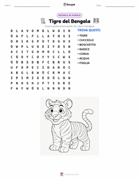Anteprima della scheda stampabile di Tigre del Bengala
