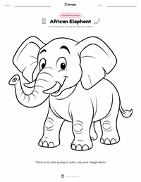 African Elephant coloring page for kids
