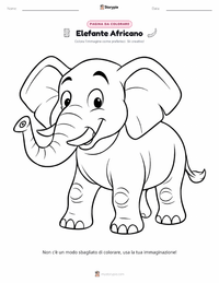 Pagina da colorare di Elefante Africano per bambini