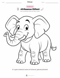 Afrikaanse olifant kleurplaat voor kinderen
