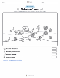 Anteprima della scheda stampabile di Elefante Africano
