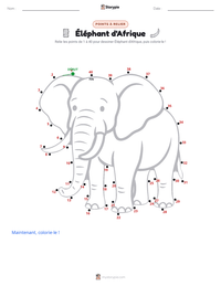 Aperçu de la feuille de travail imprimable Éléphant d'Afrique