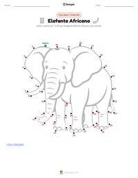 Anteprima della scheda stampabile di Elefante Africano