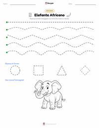 Anteprima della scheda stampabile di Elefante Africano