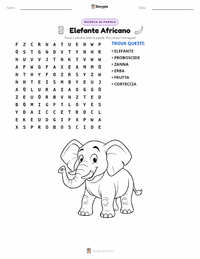 Anteprima della scheda stampabile di Elefante Africano