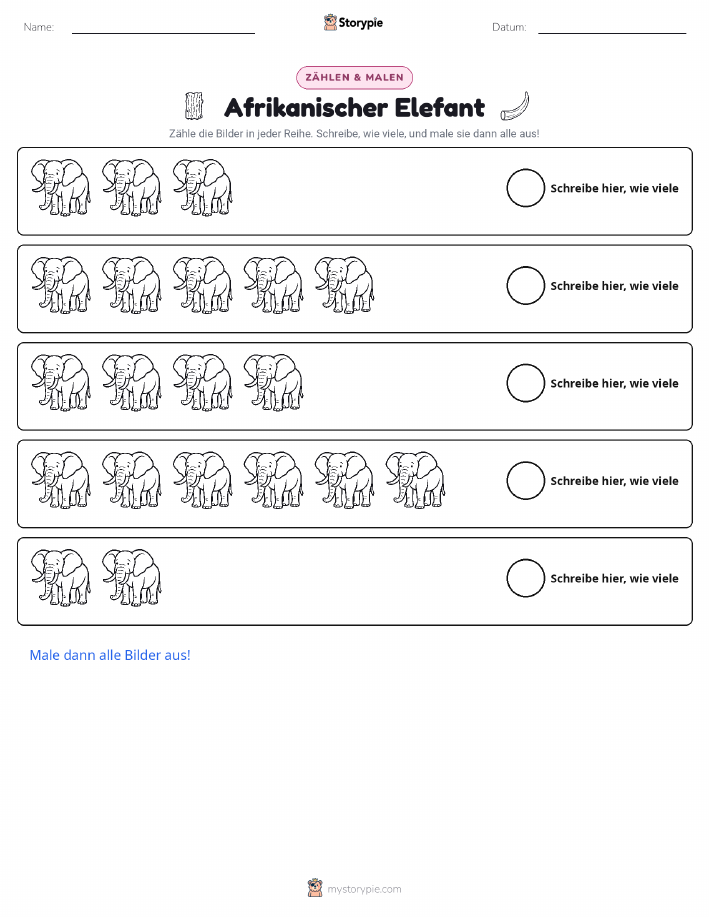 Zählen & Ausmalen