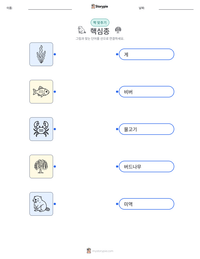 핵심종 인쇄 가능한 워크시트 미리보기