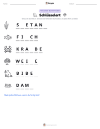 Schlüsselart druckbare Arbeitsblatt Vorschau