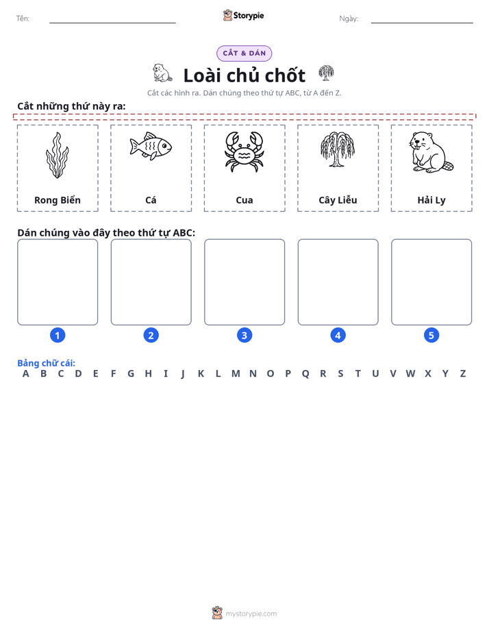 Cắt & Dán Chữ Cái