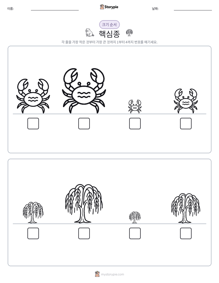크기 순서