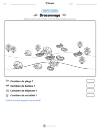 Aperçu de la feuille de travail imprimable Braconnage