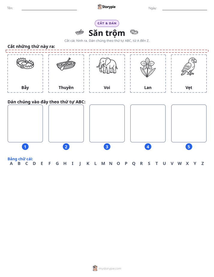 Cắt & Dán Chữ Cái