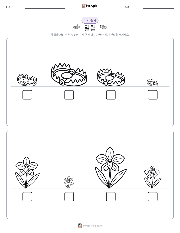 크기 순서