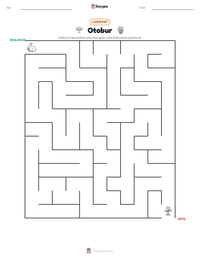 Otobur yazdırılabilir çalışma sayfası önizlemesi