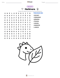 Prabaca lembar kerja cetak Herbivora