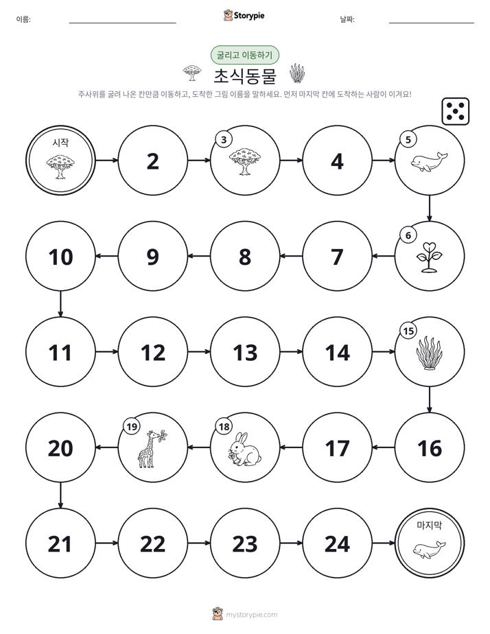 주사위 굴리고 이동하기 게임