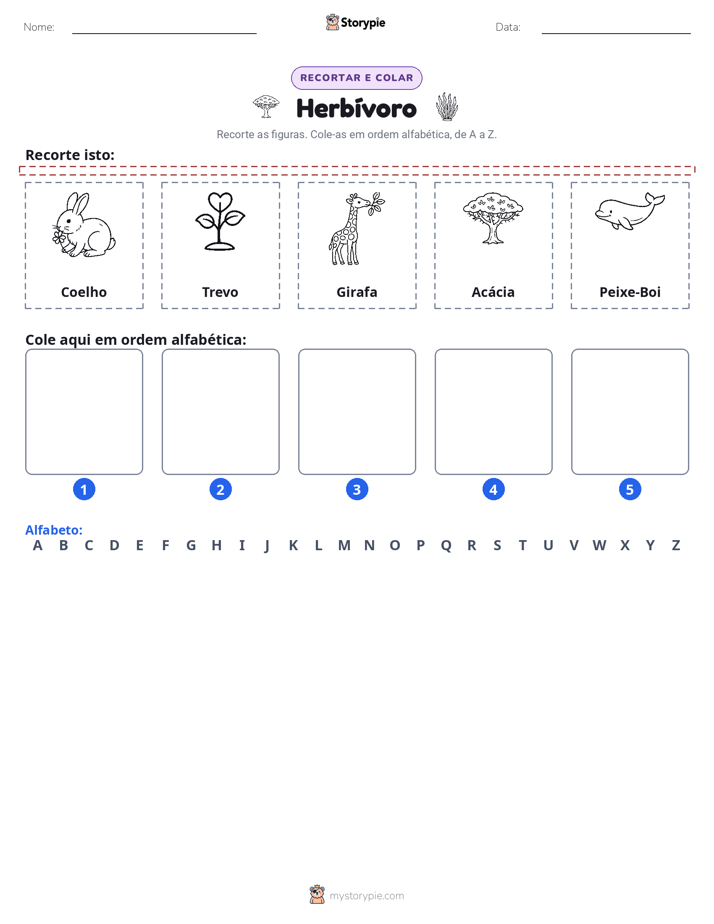Recortar & Colar Alfabeto
