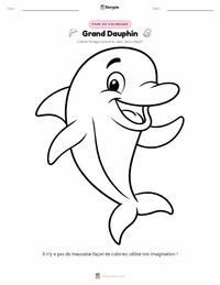 Page de coloriage Grand Dauphin pour les enfants