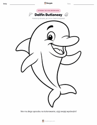 Strona do kolorowania Delfin butlonosy dla dzieci