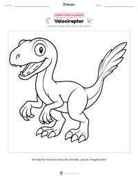 Página para colorear de Velociraptor para niños