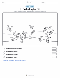 Velociraptor druckbare Arbeitsblatt Vorschau