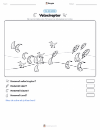 Velociraptor afdrukbare werkblad voorbeeld