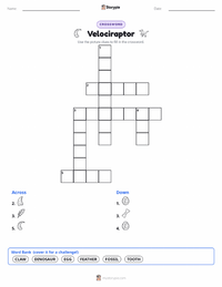 Velociraptor printable worksheet preview