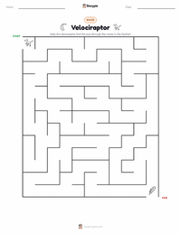 Velociraptor printable worksheet preview