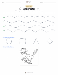 Velociraptor druckbare Arbeitsblatt Vorschau