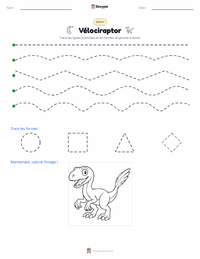 Aperçu de la feuille de travail imprimable Vélociraptor