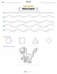 Podgląd drukowalnego arkusza ćwiczeń Velociraptor
