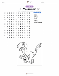 Velociraptor druckbare Arbeitsblatt Vorschau