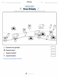 Anteprima della scheda stampabile di Orso Grizzly