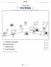Prévia da folha de atividades imprimível Urso-cinzento