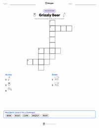Grizzly Bear printable worksheet preview