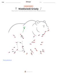 Podgląd drukowalnego arkusza ćwiczeń Niedźwiedź grizzly